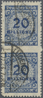 O Deutsches Reich - Inflation: 1923, 20 Mio. Korbdeckelmuster In Der Type "B" Durchstochen Als Senkrec - Storia Postale