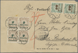 Br Deutsches Reich - Inflation: 1923, 4er-Block 2 Mrd Mark U. 2 X 20 Mrd Mark Korbdeckel, Portogerechte - Lettres & Documents