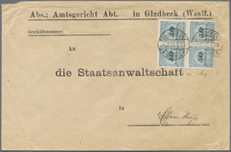 Br Deutsches Reich - Inflation: 1923, 50 Mrd. Im 4er-Block Auf Dienst-Bedarfsbrief V. Amtsgericht Gladb - Briefe U. Dokumente