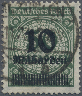 O Deutsches Reich - Inflation: 1923, 10 Mrd. Auf 50 Mio. M. Rosettenmuster, Schwarzopalgrün, Gest., Ei - Storia Postale