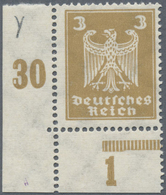 ** Deutsches Reich - Weimar: 1924, 3 Pf. Reichsadler Aus Der Linken Unteren Bogenecke, Postfrisch Mit L - Nuovi
