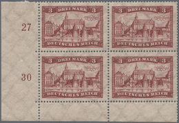 **/ Deutsches Reich - Weimar: 1924, Bauwerke, Höchstwerte 3 Und 5 Mark Je Im Postfrischen Viererblock. - Neufs