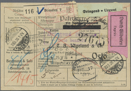 Br Deutsches Reich - Weimar: 1926: DRESDEN 7 / 23.5.26, Paketkarte Für Ein Paket "Eilboten" Und "dringe - Nuovi