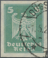 O Deutsches Reich - Weimar: 1924. 5 Pf Reichsadler, Ungezähnt, Stehendes Wz, Gestempelt. Die Marke Bef - Ongebruikt