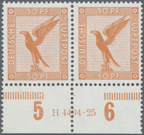 ** Deutsches Reich - Weimar: 1926: Flugpost 50 Pfg, Waagerechtes Paar Mit HAN "H 4494.25", Einwandfrei - Unused Stamps