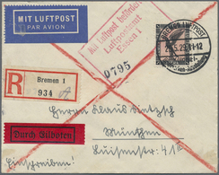 Br Deutsches Reich - Weimar: 1929, 1 M Schwarz/rosa, EF Auf Luftpost-Einschreibe-Eilboten-Brief Mit Son - Unused Stamps