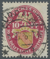 O Deutsches Reich - Weimar: 1926, 10 Pfg. Nothilfe Mit Stehendem Wasserzeichen, Gestempelt, Rechts Nac - Nuovi