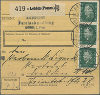 Br Deutsches Reich - Weimar: 1928, 8 Pf Ebert, 15 Stück Als Massen-MeF Auf Paketkarte Von Lebbin Auf Wo - Ungebraucht