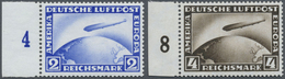 ** Deutsches Reich - Weimar: 1928, Linker Luxus-Seitenrand-Satz Zeppelinmarken Postfrisch, Gepr. BPP - Nuovi