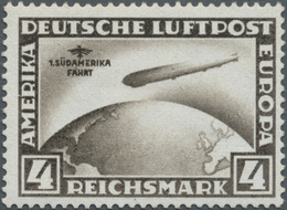 ** Deutsches Reich - Weimar: 1930, 4 M Zeppelin SA-Fahrt Mit Lieg. Wasserzeichen Postfrisch, Gepr. BPP, - Neufs