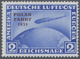** Deutsches Reich - Weimar: 1931, 2 M. Polarfahrt, Lebhaftultramarin, Mit Aufdruckfehler "Bindestrich - Ongebruikt