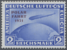 ** Deutsches Reich - Weimar: 1931, 2 M. Polarfahrt, Lebhaftultramarin, Mit Aufdruckfehler "Bindestrich - Neufs