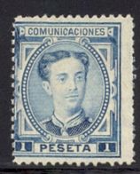 ALFONSO XII , ED. 180 (*) , 1 PESETA AZUL - Unused Stamps