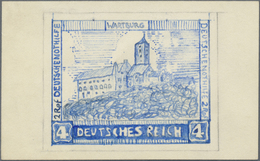 (*) Deutsches Reich - Weimar: 1932, 4 + 2 Pf Nothilfe "Wartburg", Vorlage-Zeichnung Des Entwerfers Mit B - Ongebruikt