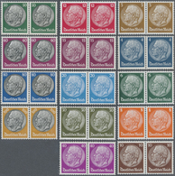 ** Deutsches Reich - 3. Reich: 1933, Schneeweißer Waagerecht. Luxus-Paarsatz Hindenburg (Waffeln), Post - Unused Stamps
