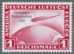 * Deutsches Reich - 3. Reich: 1933, Chicago-Fahrt 1 RM Schwarzrosa, Ungebraucht Mit Falzspur, Farbfris - Ongebruikt