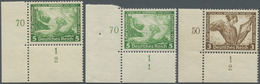 ** Deutsches Reich - 3. Reich: 1933, 3Pf. Wagner Aus Der Linken Unteren Bogenecke Mit Form-Nr.2, Postfr - Unused Stamps