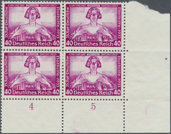 (*) Deutsches Reich - 3. Reich: 1933, Wagner Höchstwerte Je Im Ungummierten Viererblock Aus Der Rechten - Unused Stamps