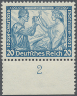 ** Deutsches Reich - 3. Reich: 1933, Taufrisches Perfekt Zentriertes 20 Pfg. Unterrandstück In Der Selt - Unused Stamps