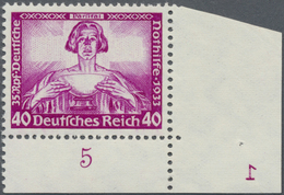 ** Deutsches Reich - 3. Reich: 1933, 40 Pfg. Nothilfe/Oper Ungefaltete Rechte Untere Bogenecke, Rechts - Ungebraucht