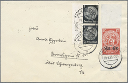 Deutsches Reich - 3. Reich: 1933, Brief Mit 10 Pfg. Nothilfe Vom Oberrand Und 2x 1 Pfg. Beifrankatur - Unused Stamps