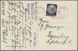 Br Deutsches Reich - 3. Reich: 1933, 1 Pfg. Hindenburg Mit übergehendem 5 Pfg. "Münz"-Postfreistempel " - Unused Stamps