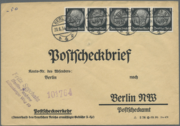 Br Deutsches Reich - 3. Reich: 1933, 1 Pf Hindenburg, 5 Stück Als Portogerechte MeF Auf Postscheckbrief - Nuovi