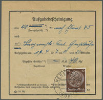 Br Deutsches Reich - 3. Reich: 1933, 10 Pfg. Hindenburg, Jeweils 1 Einzelwert Auf 2 Aufgabebescheinigun - Neufs