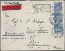 Br Deutsches Reich - 3. Reich: 1937, Einfacher Brief Aus Holland Mit 12 1/2 C. Wilhelmina An Das "Hotel - Unused Stamps