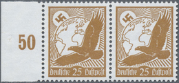 ** Deutsches Reich - 3. Reich: 1934, Flugpost 25 Pfg. Waagerechter Luxus-SR-Paar Mit Linkem Rand. Dabei - Nuovi