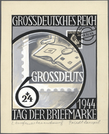 (*) Deutsches Reich - 3. Reich: 1944, Tag Der Briefmarke 6+24 Pfg., Schwarzweiß/gelbliche Reinzeichnung - Neufs