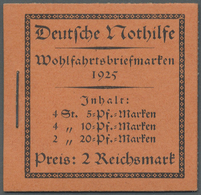 ** Deutsches Reich - Markenheftchen: 1925, Nothilfe-Markenheftchen Mit H-Blatt 43 B, Postfrisch, Pracht - Carnets