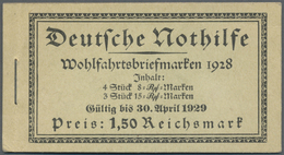 ** Deutsches Reich - Markenheftchen: 1928, Markenheftchen Nothilfe Wappen Mit HBl 65B (ohne 63/64B) Pos - Markenheftchen