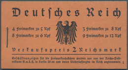 ** Deutsches Reich - Markenheftchen: 1933, Markenheftchen „Hindenburg”, Schwarz Auf Lachsrot, WZ-Waffel - Libretti