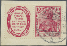 Brfst Deutsches Reich - Zusammendrucke: 1911, Sellschop + 10 Pfg. Germania, Waagerechter Zusammendruck, Gu - Se-Tenant