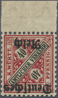 ** Deutsches Reich - Dienstmarken: 1920, 40 Pfg. Württemberg "Amtlicher Verkehr" Mit Kopfstehendem Aufd - Officials