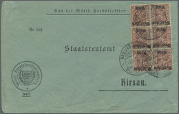 Br Deutsches Reich - Dienstmarken: 1920, 50 Pf Braunkarmin, 6er-Block Als Portogerechte MeF Auf Brief V - Service