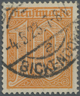 O Deutsches Reich - Dienstmarken: 1921, 10 Pfg. Orange, Sauber Gestempelt, Pracht, Fotoattest Fleiner - Service