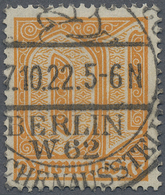 O Deutsches Reich - Dienstmarken: 1920, 10 Pfg. Ziffer Dunkelorange, Mit Zeitgerechter Entwertung Durc - Dienstmarken