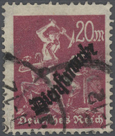 O Deutsches Reich - Dienstmarken: 20 Mark Schlangenaufdruck Mit Liegendem Statt Stehendem Wasserzeiche - Dienstzegels