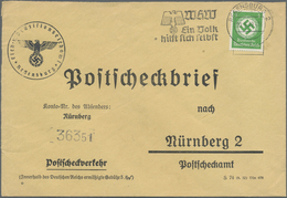 Br Deutsches Reich - Dienstmarken: 1934, 5 Pf Grün, Zwei Einzelfrankaturen Auf Postscheckbriefen Von Re - Dienstzegels
