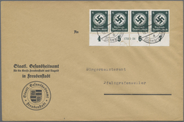 Br Deutsches Reich - Dienstmarken: 1934, 6 Pf Schwarzgrün, Waager. 4er-Streifen Vom Unterrand Mit HAN 1 - Dienstzegels
