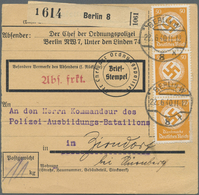Br Deutsches Reich - Dienstmarken: 1934, 50 Pf Dkl'gelborange, 5 Stück Als MeF Auf Paketkarte Vom Chef - Service