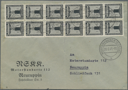 Br Deutsches Reich - Dienstmarken: 1938, 1 Pf Schwarz Parteidienstmarke, 12er-Block Als Portogerechte M - Dienstzegels