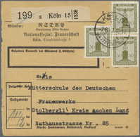 Br Deutsches Reich - Dienstmarken: 1938, 30 Pf Dkl'braunoliv, 3 Stück Als Portogerechte MeF Auf Paketka - Dienstmarken