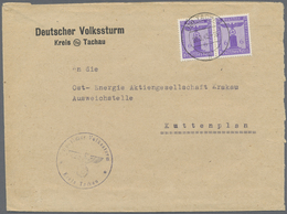 Br Deutsches Reich - Dienstmarken: 1945, 6 Pf Blauviolett, Senkr. Paar Als Portogerechte MeF Auf Vordru - Service