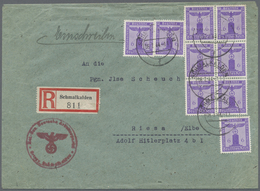 Br Deutsches Reich - Dienstmarken: 1942, 6 Pf Blauviolett, 9 Stück Als Portogerechte MeF Auf Einschreib - Servizio