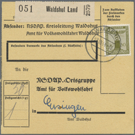 Br Deutsches Reich - Dienstmarken: 1938, 30 Pf Dunkeloliv, Portogerechte EF Auf Paketkarte Von Der NSDA - Dienstzegels