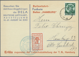 Br Deutsches Reich - Halbamtliche Flugmarken: Mi.Nr. 21 A, B, C Brief, 30 Pfg. Ballonfahrt, Drei Versch - Poste Aérienne & Zeppelin