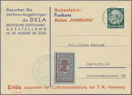Br Deutsches Reich - Halbamtliche Flugmarken: 1933, DELA-Ballonpost, Alle Drei Vignetten Je Auf Entspre - Posta Aerea & Zeppelin